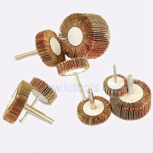 Roue &agrave; lamelles abrasives avec arbre