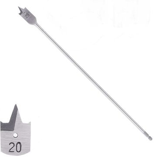 Broca de espada para madera plana de tres puntas con v&aacute;stago hexagonal de cambio r&aacute;pido Extra larga con ranura de corte para madera