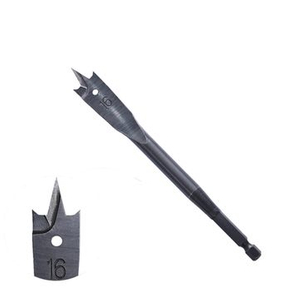 Broca de espada para madera plana de tres puntas con v&aacute;stago hexagonal de cambio r&aacute;pido de alta resistencia con ranura de corte para madera