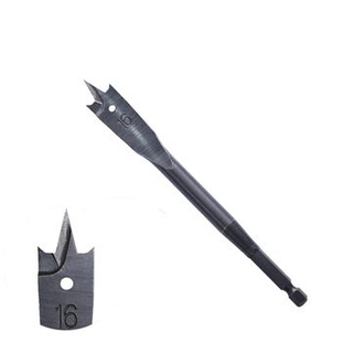 Broca de espada para madera plana de tres puntas con v&aacute;stago hexagonal de cambio r&aacute;pido de alta resistencia con ranura de corte para madera
