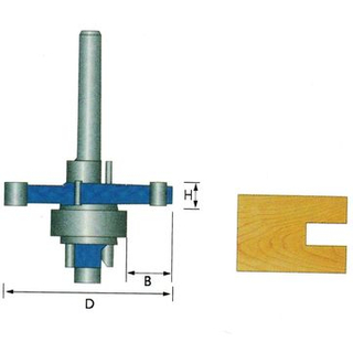 Fraise &agrave; rainurer &agrave; 3 ailes (roulement 22 mm) pour couper le bois